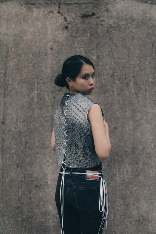 LEATHER VEST — CUROJA — 01
